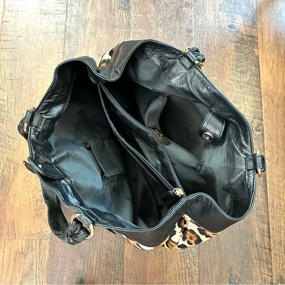 PAOLO MASI leopard print calf hair & leather bag, made in Italy, NWOT Multiple - Image 10
