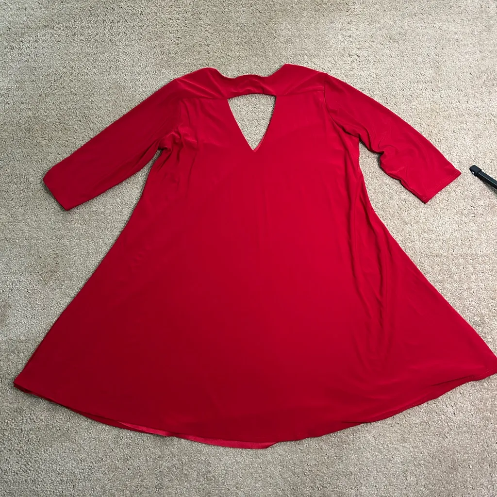 Astoria Born Women’s Large Red 3/4 Sleeve Key Hole Neck Mini Dress - Image 6