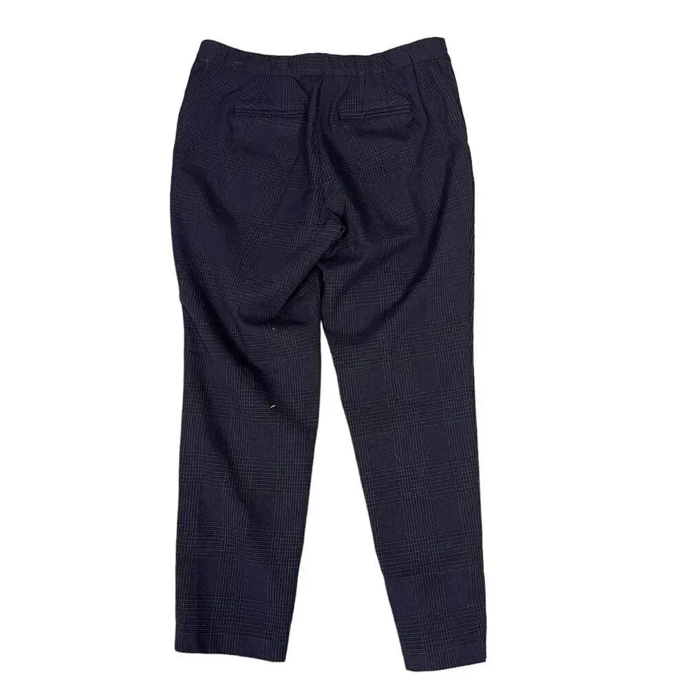 J.Jill Women's Navy Blue Plaid Straight Pants Size 10‎ Casual - Image 4