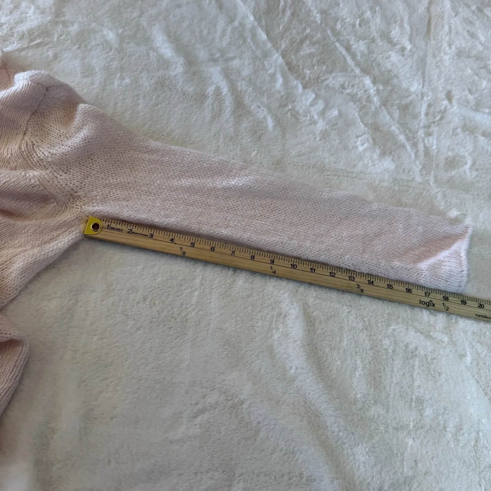 Wooden Ships Love Sweater Women's S/M Pink White Knit Pullover Lightweight Wool - Image 8