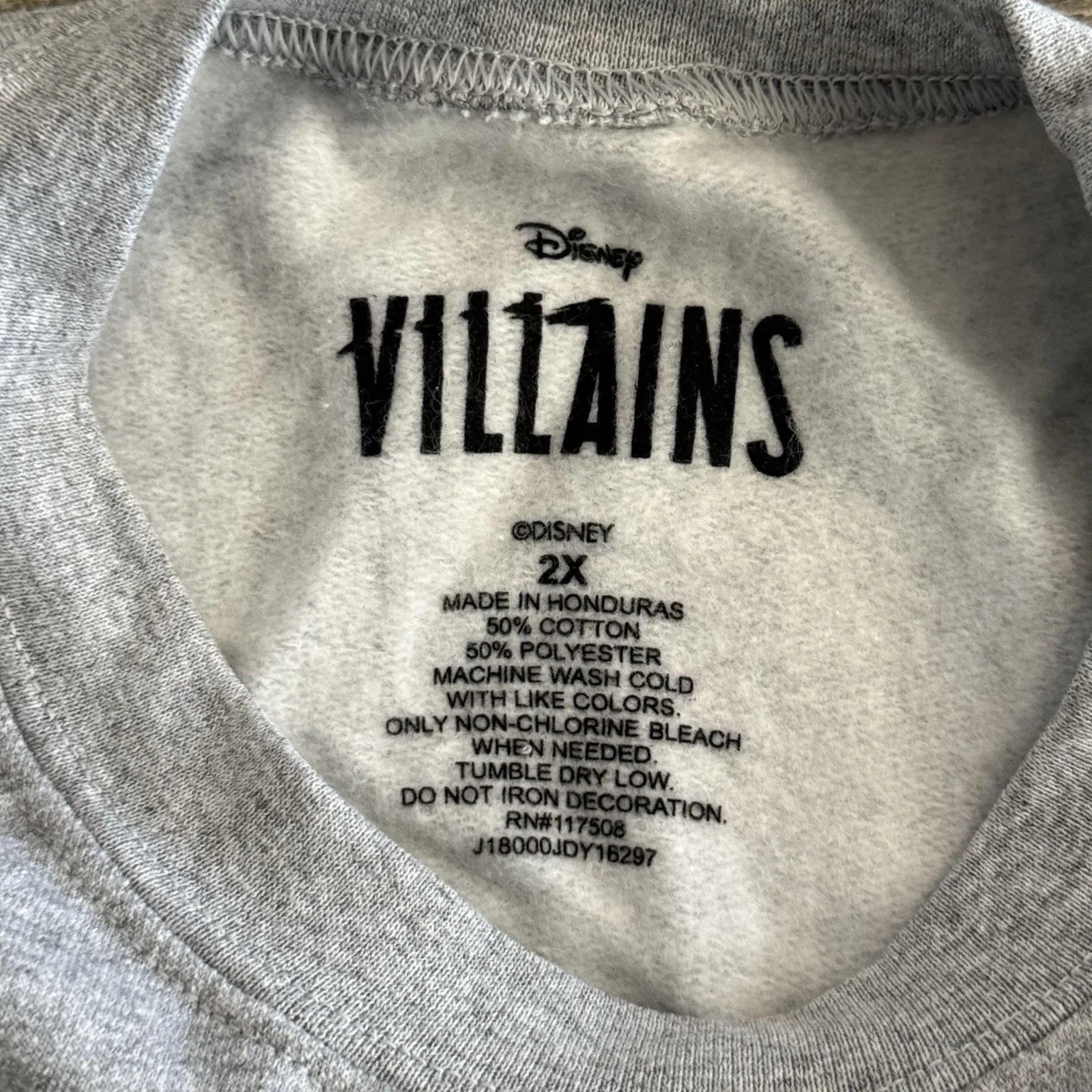 Disney Villains Gray Crewneck Sweatshirt – Plus Size 2X Graphic Pullover - Image 4
