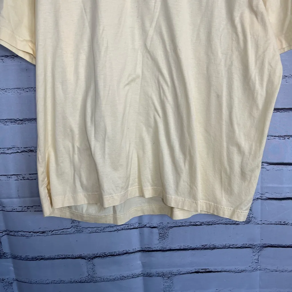 Saks Fifth Avenue Cream Cotton Polo Shirt 1/4 Button Relaxed Fit Womens L Preppy - Image 4