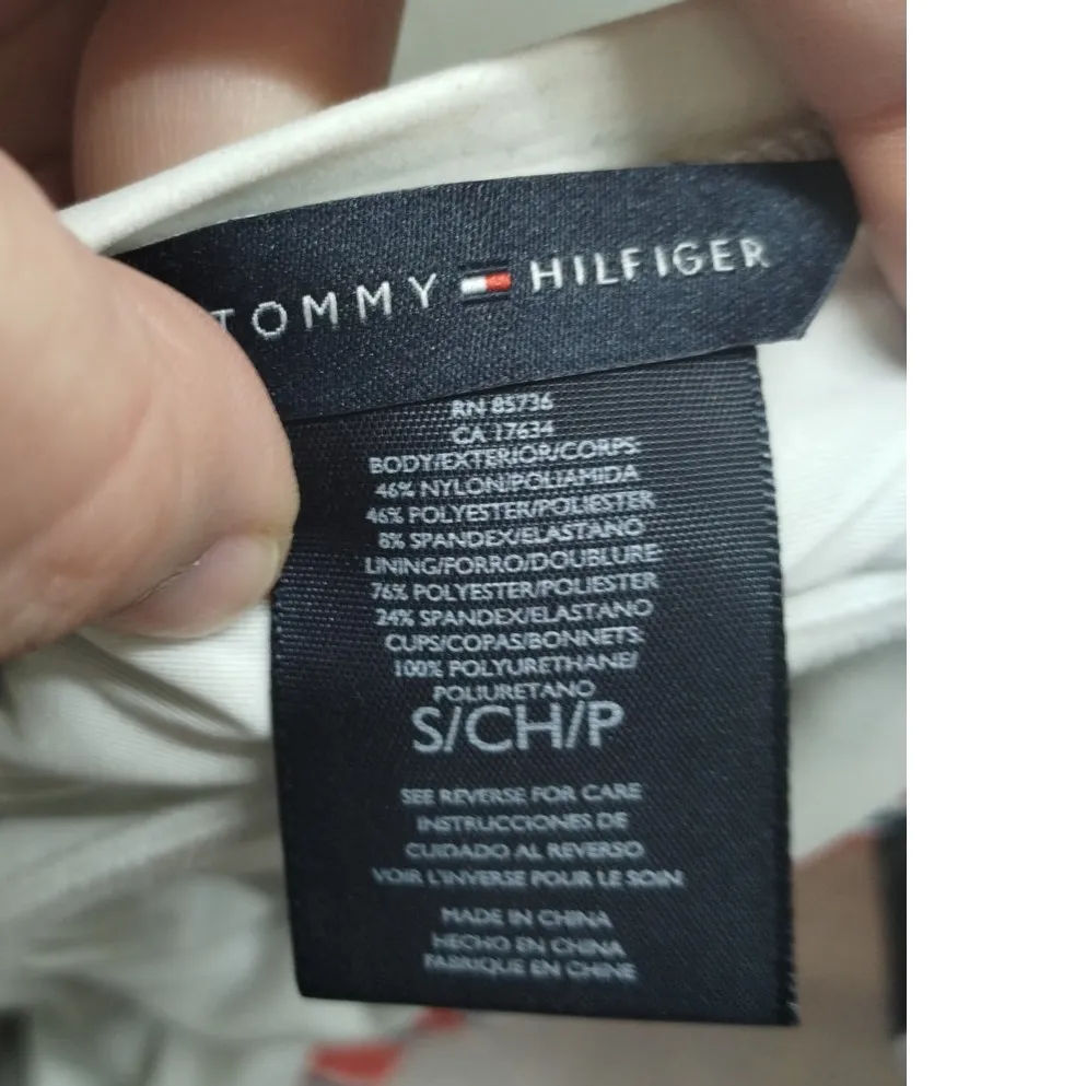 Tommy Hilfiger NWT Size Small Core Navy Bandeau Swimsuit Strapless Bikini Top - Image 3