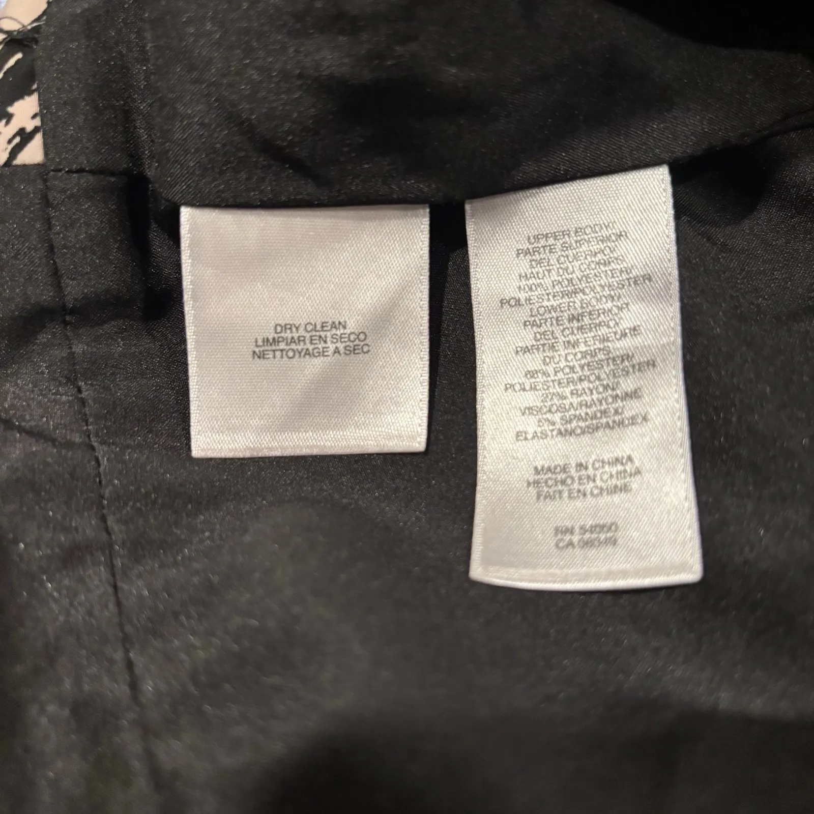 Anne Klein Sheath Dress Size 16 Black Beige Tie Neck Long Sleeve Classic - Image 10