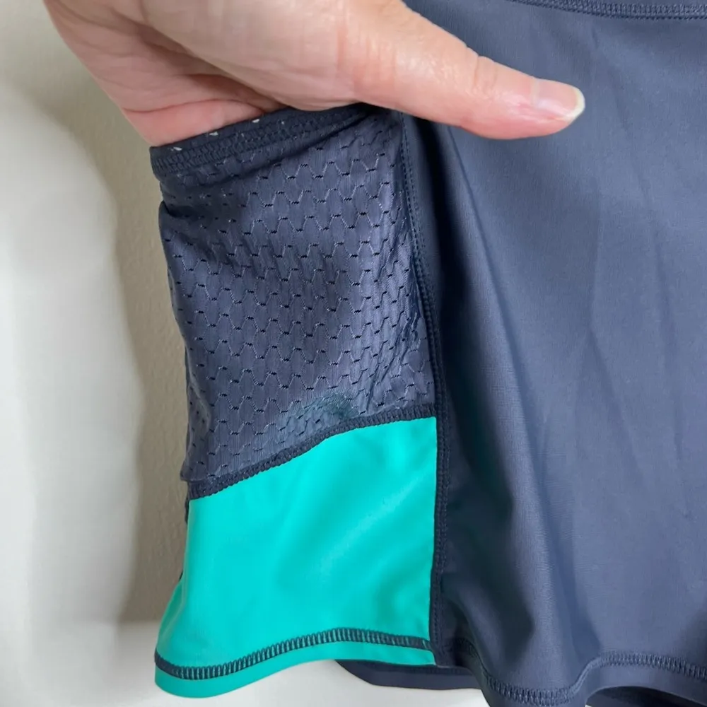 Free Country 2 Piece Swimsuit Tank & Boy Shorts Size XL 16 Aqua - Image 12