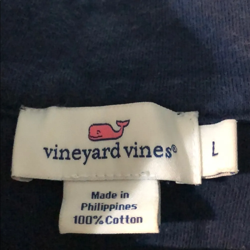 Vineyard Vines Shep Shirt, Navy w/ Whale Print, Sz Large - Image 3