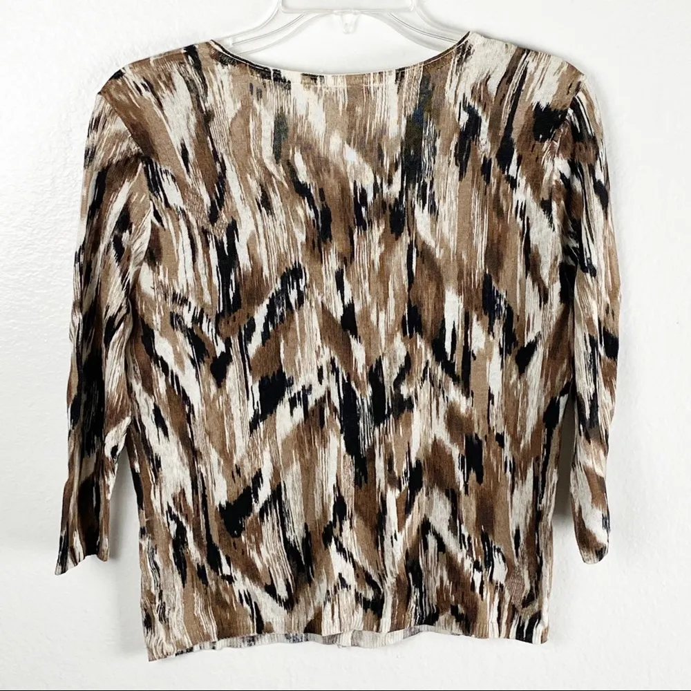 J. JILL Linen Blend Multicolored Buttoned Cardigan, Size XS - Image 2