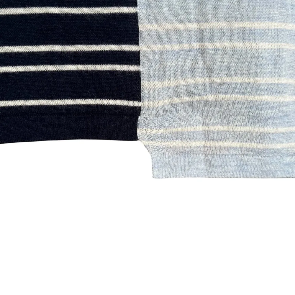 NWT autumn cashmere Women’s Asymmetrical Patchwork Stripe Tee Size L - Image 4