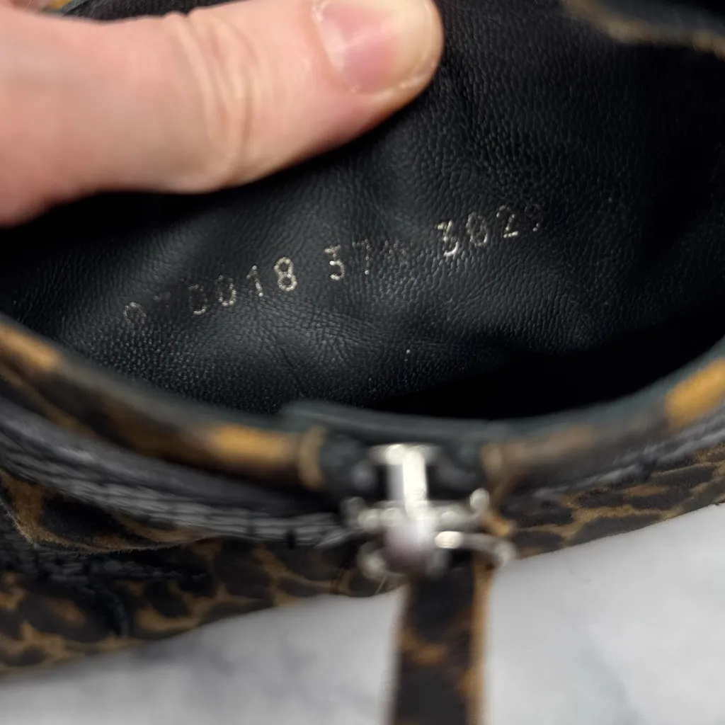 Giuseppe Zanotti Leopard Suede Snakeskin Leather Western Ankle Bootie Boots 37.5 - Image 12