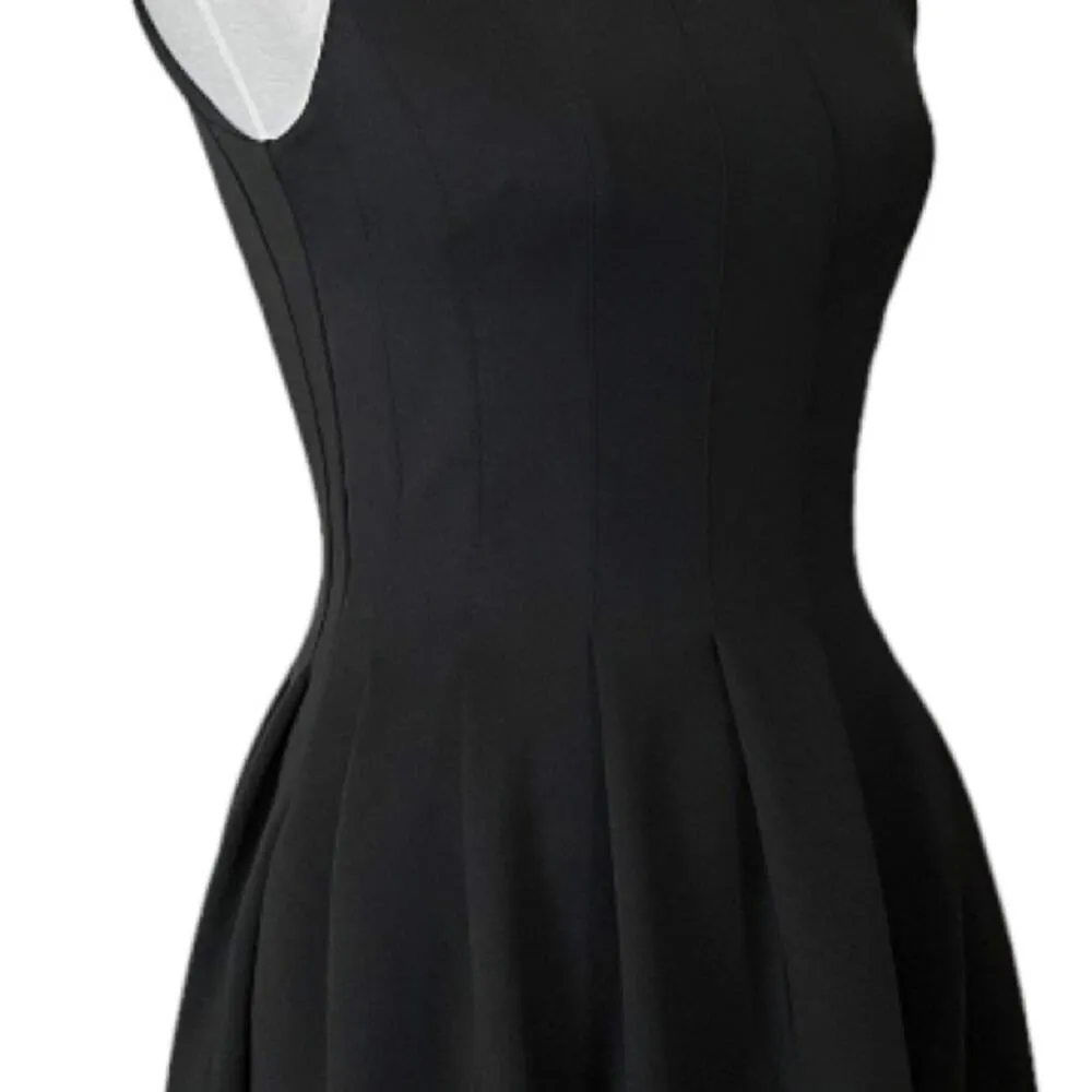 Calvin Klein Women’s Dress Fit Flare Scuba Sleeveless Pockets Black Size 2 - Image 10