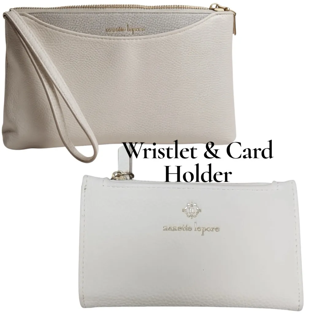 Nanette Lepore Ivory Wristlet and Card Holder - Image 2