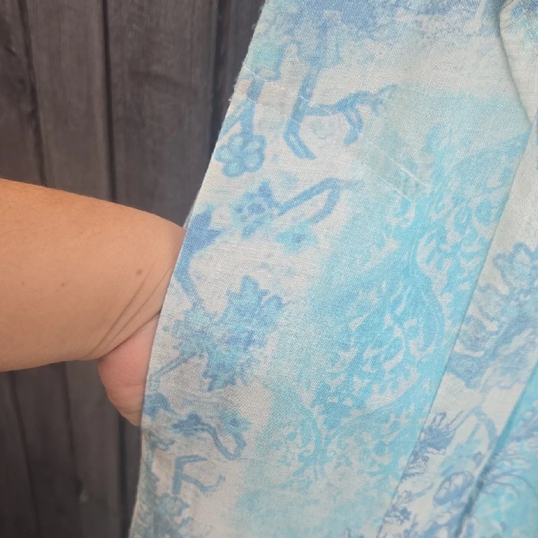 Tru Luxe Jeans Light Blue Patterned Maxi Dress Size XS - Image 9