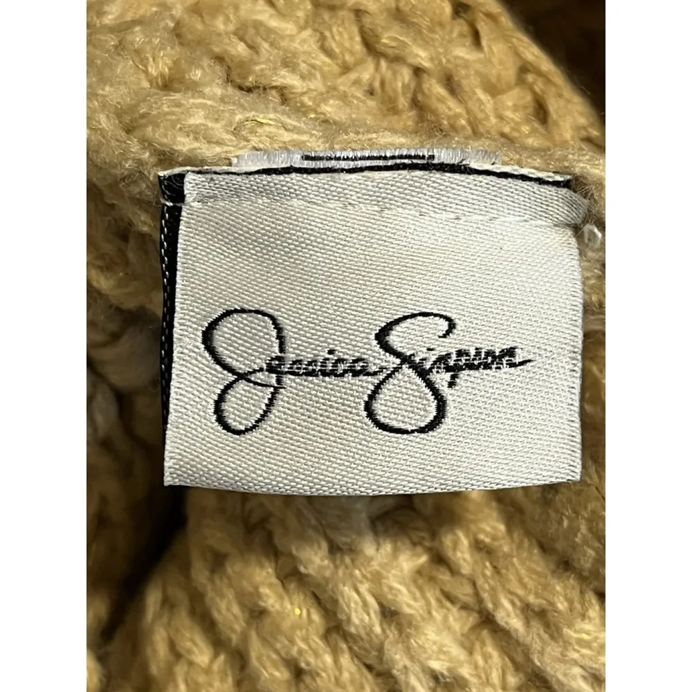 Jessica Simpson Turban Beanie Knit Hat Womens OS Tan Ruched Cap MSRP $30 NWT - Image 3