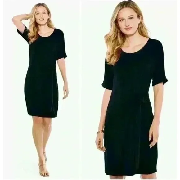 Nic + Zoe Black Onyx Knit Tie Dress size XL NEW WITH TAG - Image 2