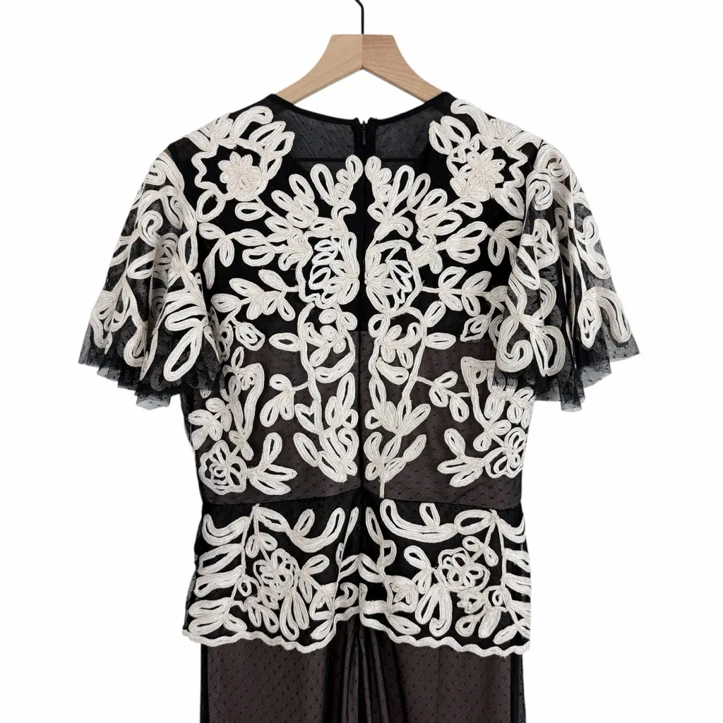 JS Collections Soutache D’Esprit A-Line Gown Size 10 NWT Embroidered Swiss Dot - Image 8