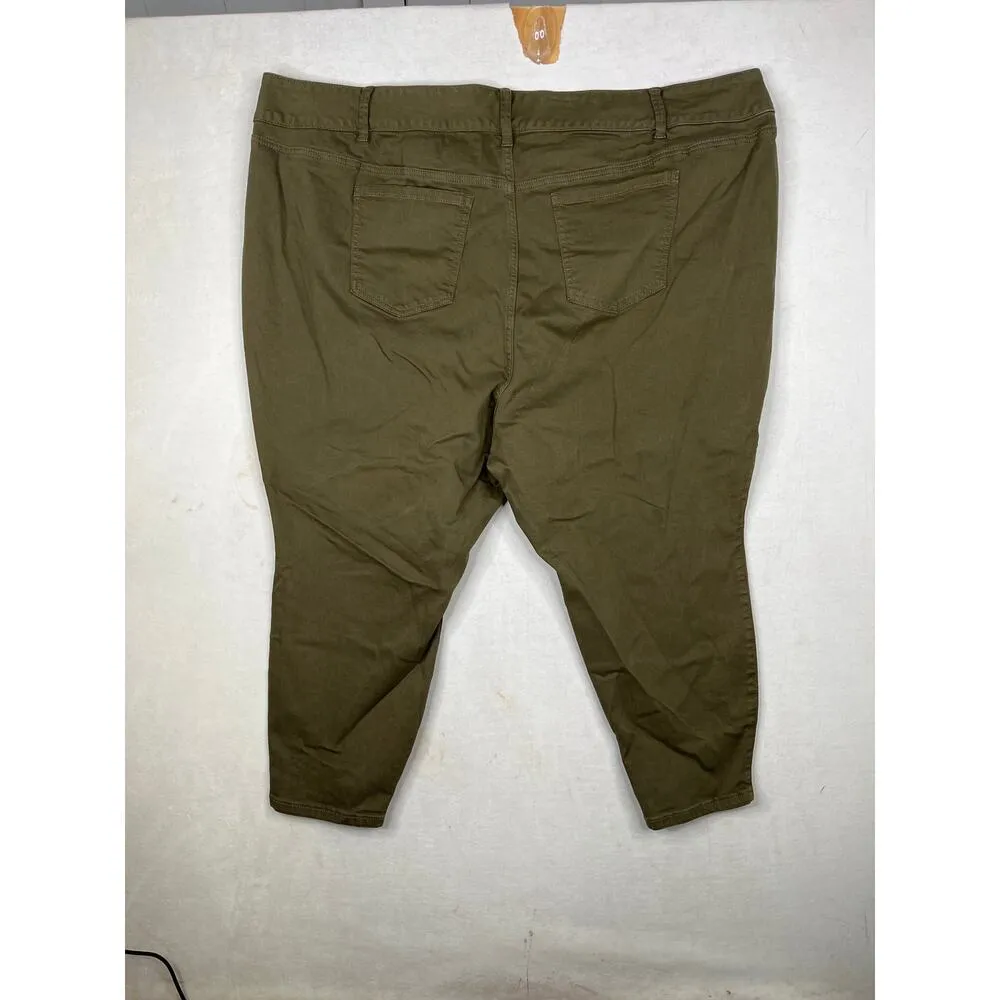 Torrid MidFit Skinny Super Soft High-Rise Jean in green khaki plus size 30 short - Image 3