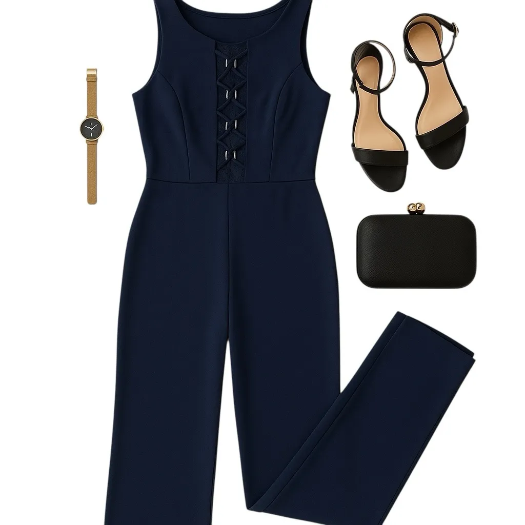 Guess by Marciano Brigetta Sea Blue Lace-Up Bodice Jumpsuit Sz S NWT Elegant Fit - Image 2