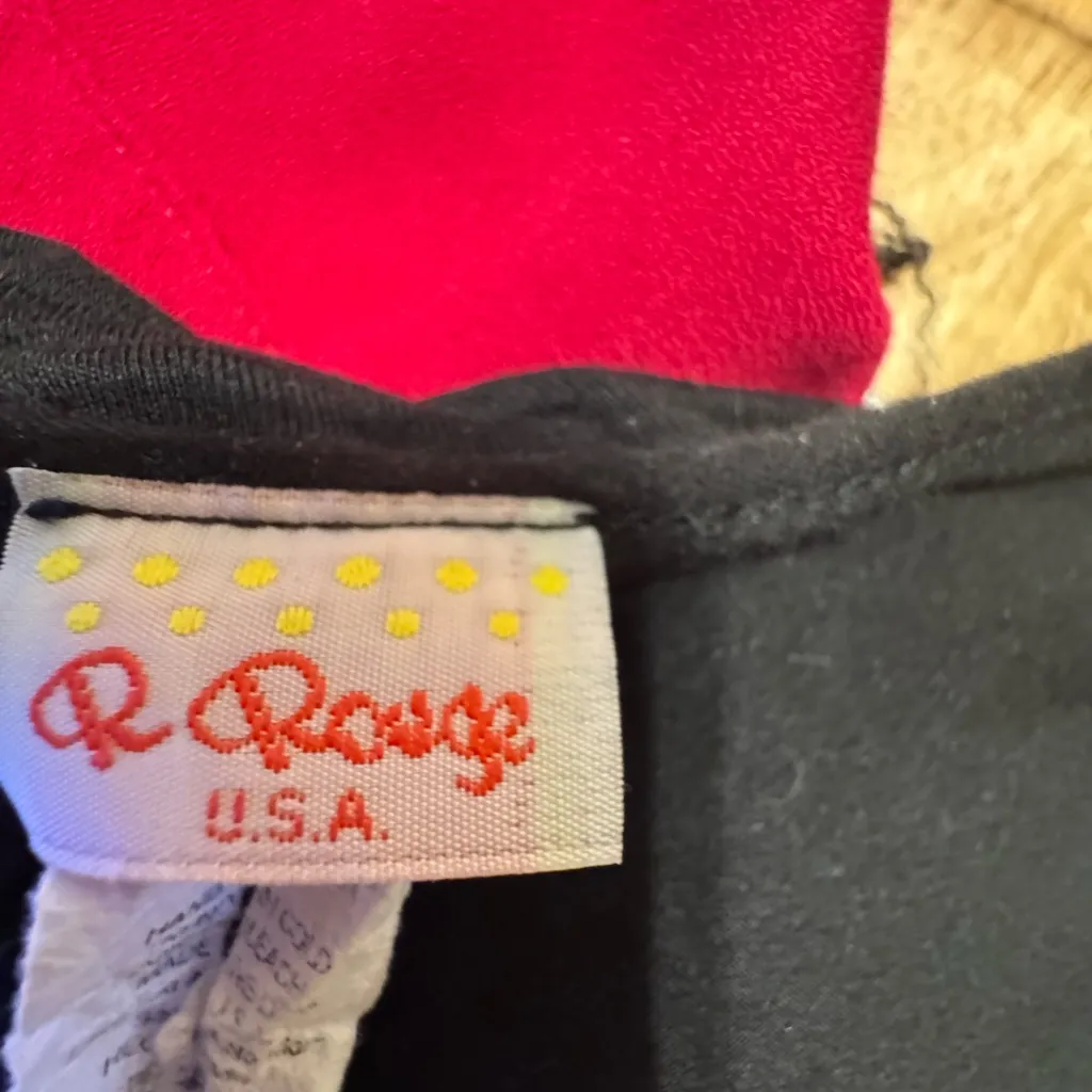 Black Fringe Hem Top with Multicolor Pattern Size 3X - Image 2