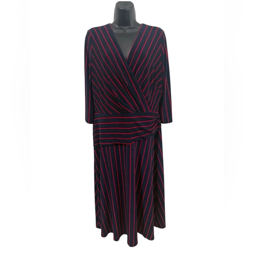 Ralph Lauren Black Label Women’s Dress Striped Size 14 Purple - Image 2
