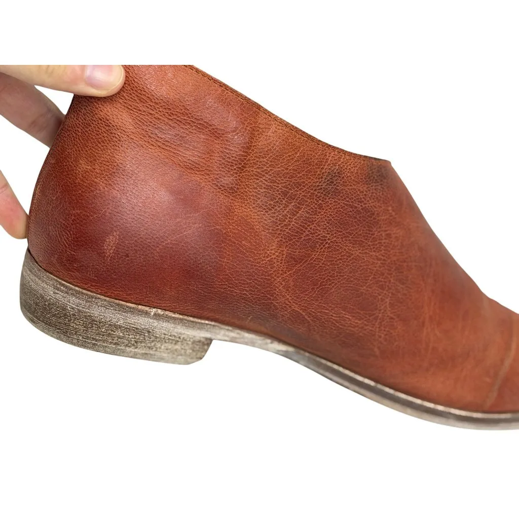 Free People Royale D’Orsay Brown Leather Flat Shoes EU 38 US 7.5 Made in Spain - Image 10