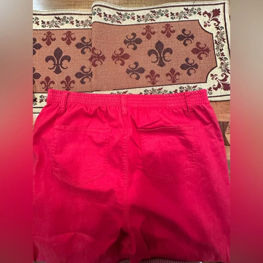 EUC BLAIR RED PANTS WITH ELASTIC WAIST ON BACK FLAT ON FRONT - Image 3