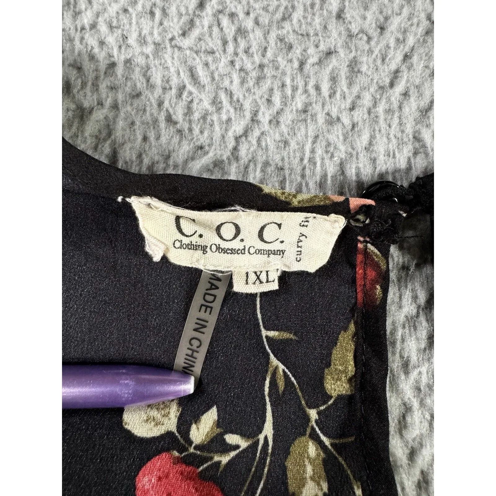 Clothing Obsessed Company Short Romper Women 1X Curvy Floral‎ Cottagecore Boho Black - Image 10