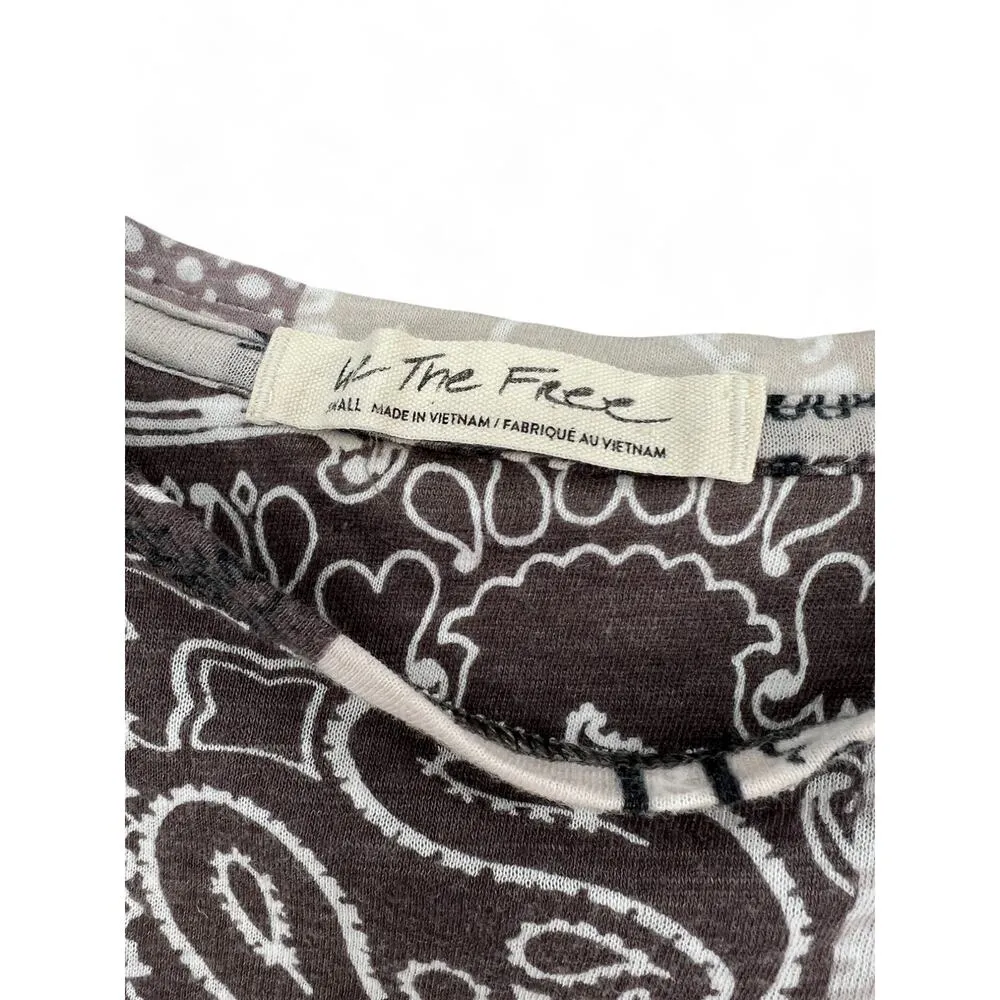 Free People | S | Bandanna Clarity T-Shirt Oversized Western Patch Tee Top - Image 3