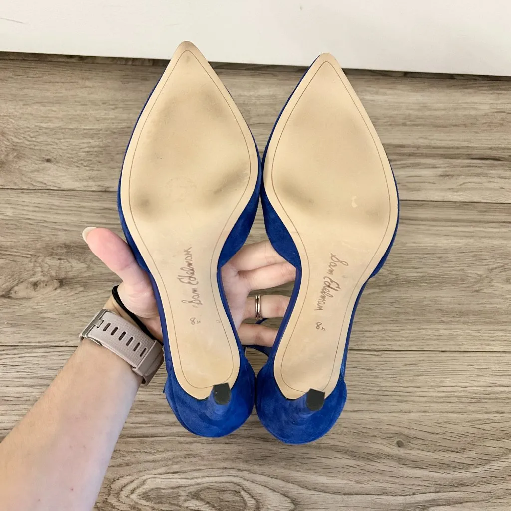 Sam Edelman Royal Blue Suede Harlow Pump Heels Size 8.5 - Image 9