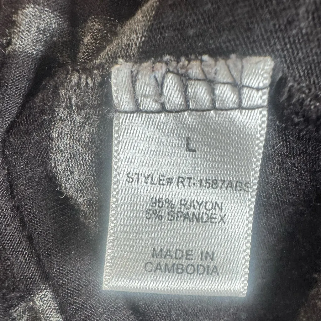 Zenana Premium black and gray striped baby top or short dress size large - Image 6