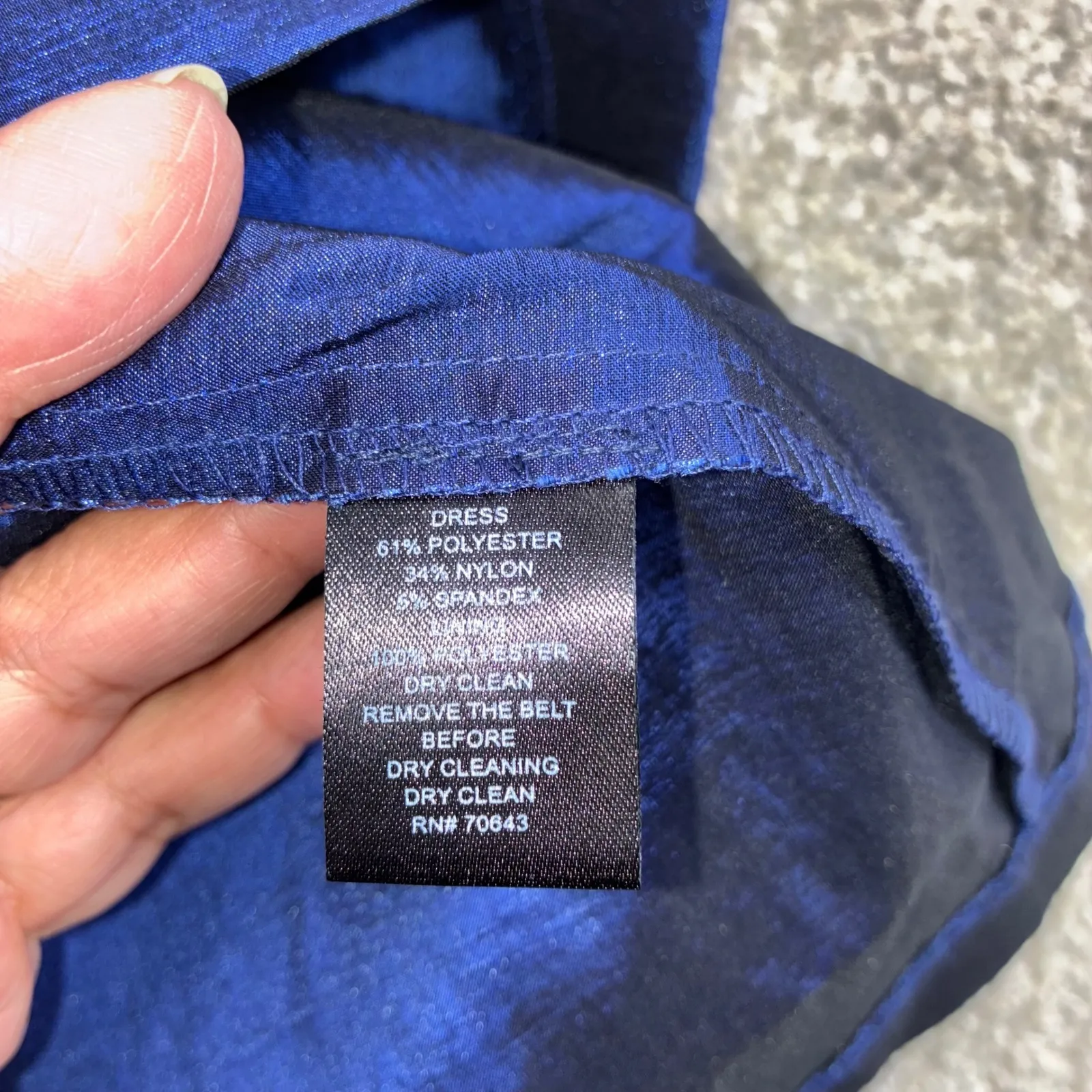 Jessica Howard Womens 14 Royal Blue Jacquard Midi Dress with Flower Accent Party - Image 7