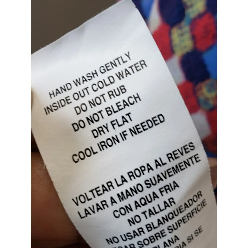 City Triangles Long Maxi Dress Womens Large Blue Pink Geo Print Criss Cross Back - Image 7