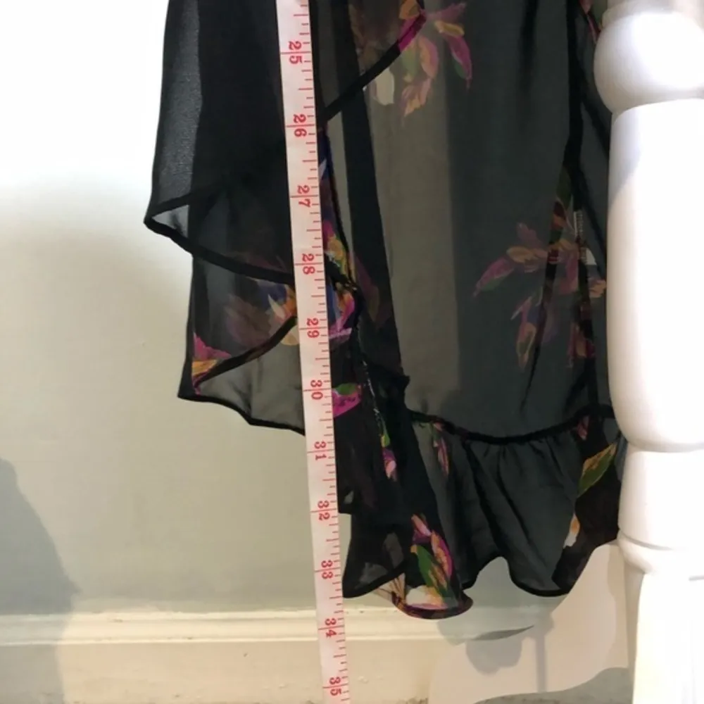 NWT  Black Asymmetrical Ruffle Midi Skirt - Image 4