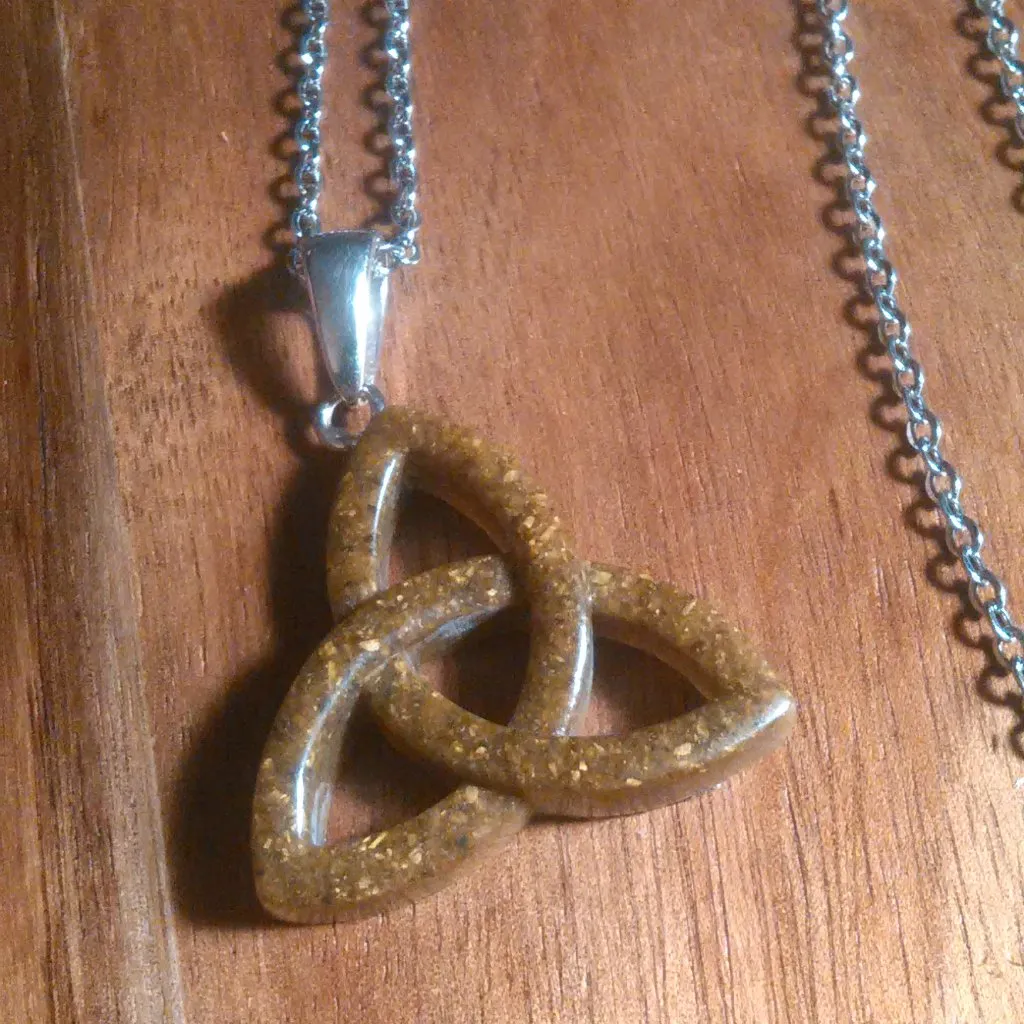 Trinity Knot Tiger's Eye Sterling Silver Pendant Stainless Steel Necklace - Image 3