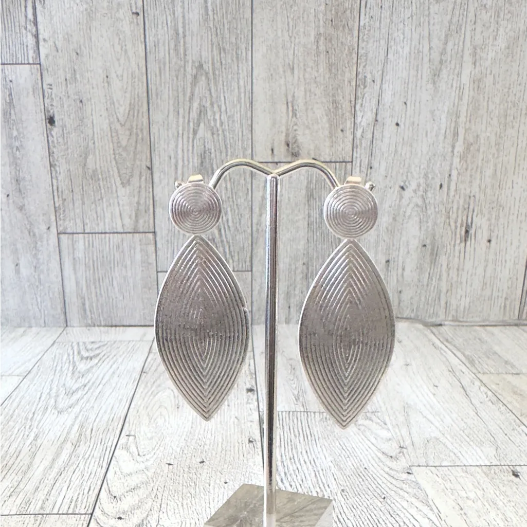 New Sonoma Goods For Life® Silver Tone Textured Leaf Nickel Free Earrings - Image 3