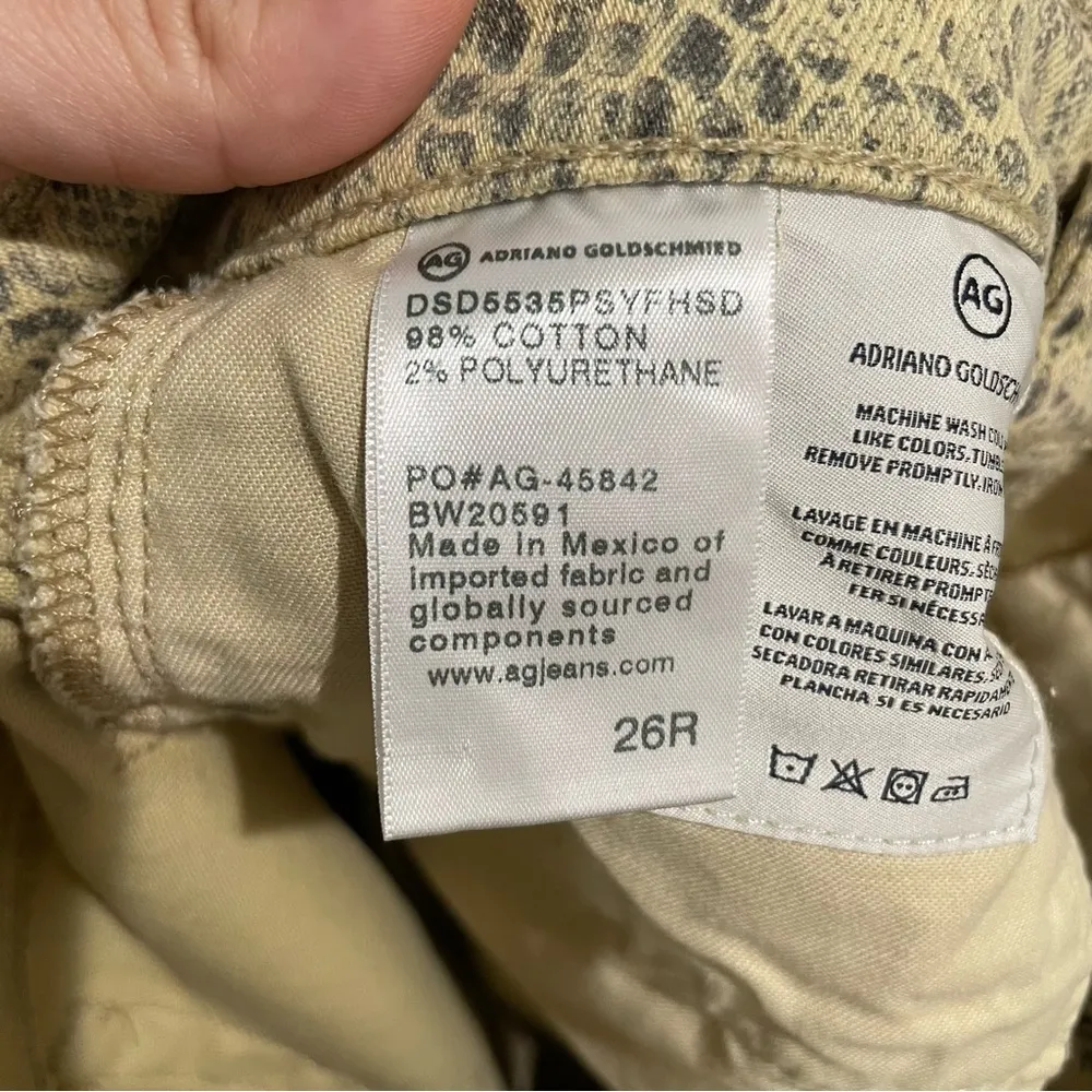 AG Adriano Goldschmied The Vera Mini Skirt Silk Python Fresh Sand Size 26 - Image 8