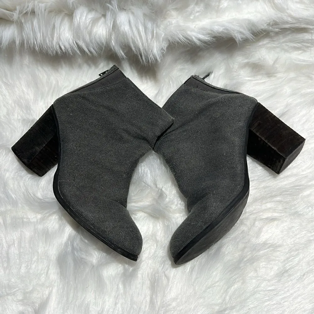 Ecote  Gray Canvas Heeled Ankle Boots Size 7.  B74 - Image 2