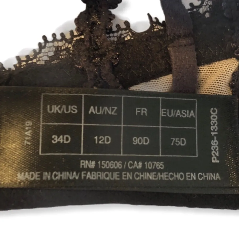 Pleasure State Tsukiko Tsunami Knockout Bra Lace Black 34D NEW Size undefined - Image 8