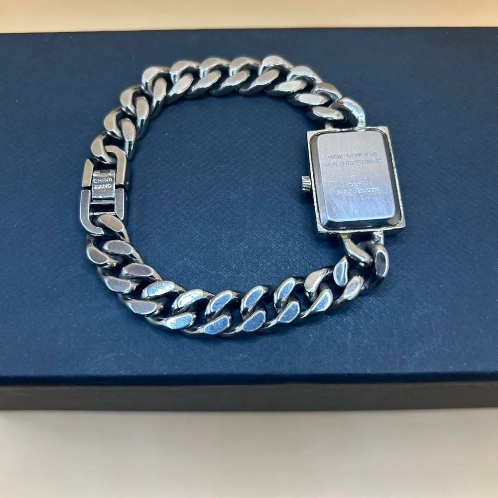 Vanity Fair Rectangle Wrist Watch Silver Links for Women Vintage and New Battery - Image 7