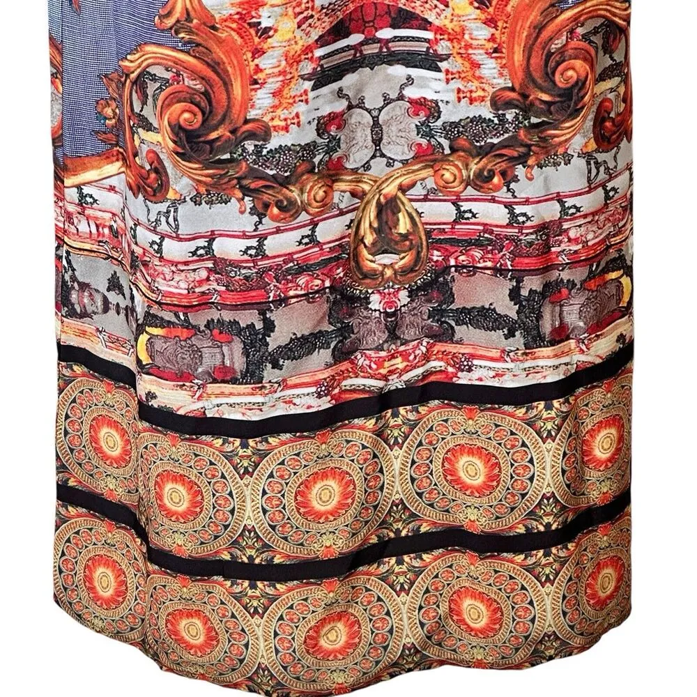 Clover Canyon S Maxi Dress Sleeveless Keyhole Drawstring waist Vine Baroque - Image 5