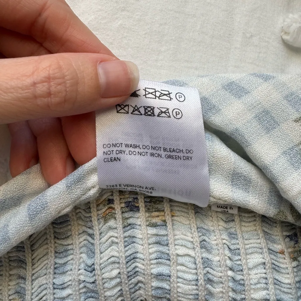 Reformation Reign Floral Gingham Top in Al Fresco Size 6 - Image 8