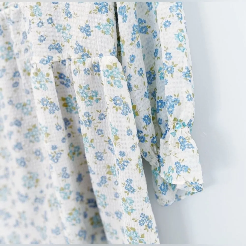 Free People Floral Smocked Babydoll Dress Size 6 - Image 6