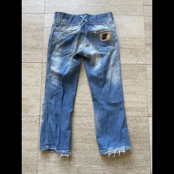 Dolce & Gabbana‎ Vintage Womens Distressed Jeans Blue Size IT 36 Ripped - Image 4