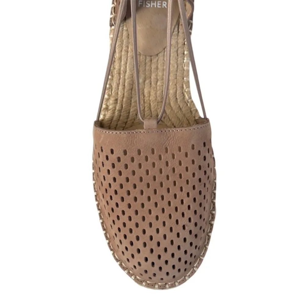 EUC Eileen Fisher Leather Perforated Espadrille
Sandals Tan Size 10 - Image 3