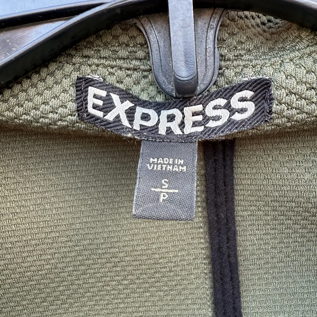 Express Moto Style Green Zip-Up Collared Short Jacket Women’s Size Small - Image 4