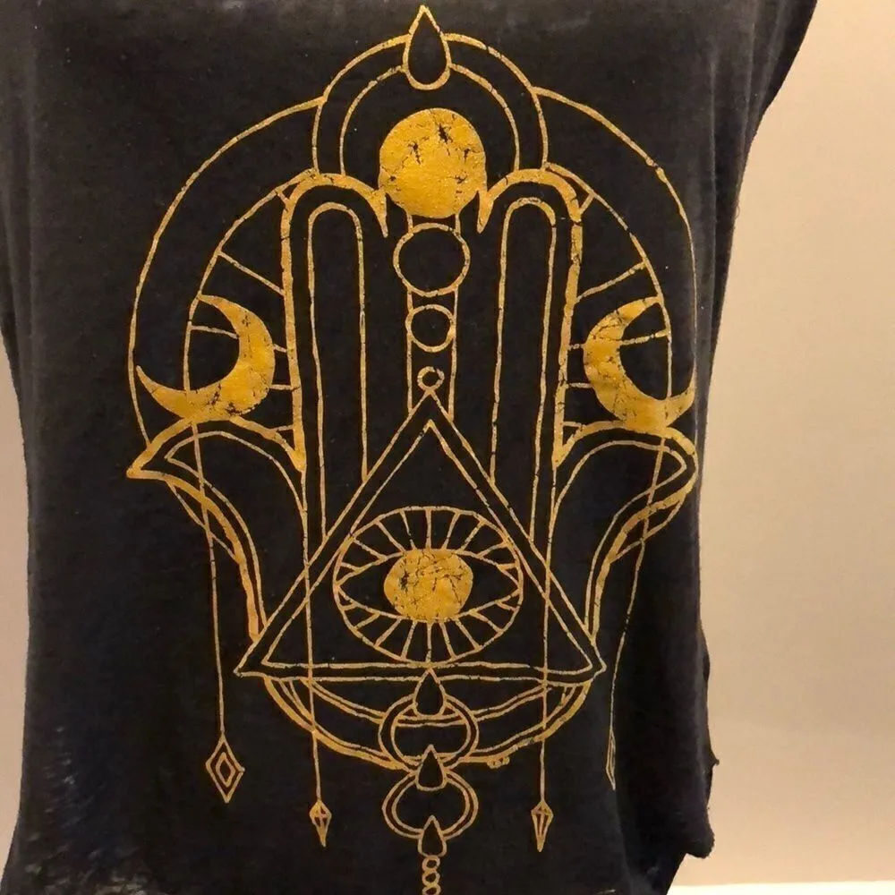 Chaser Dark Grey with Golden Yellow Hamsa - Image 2