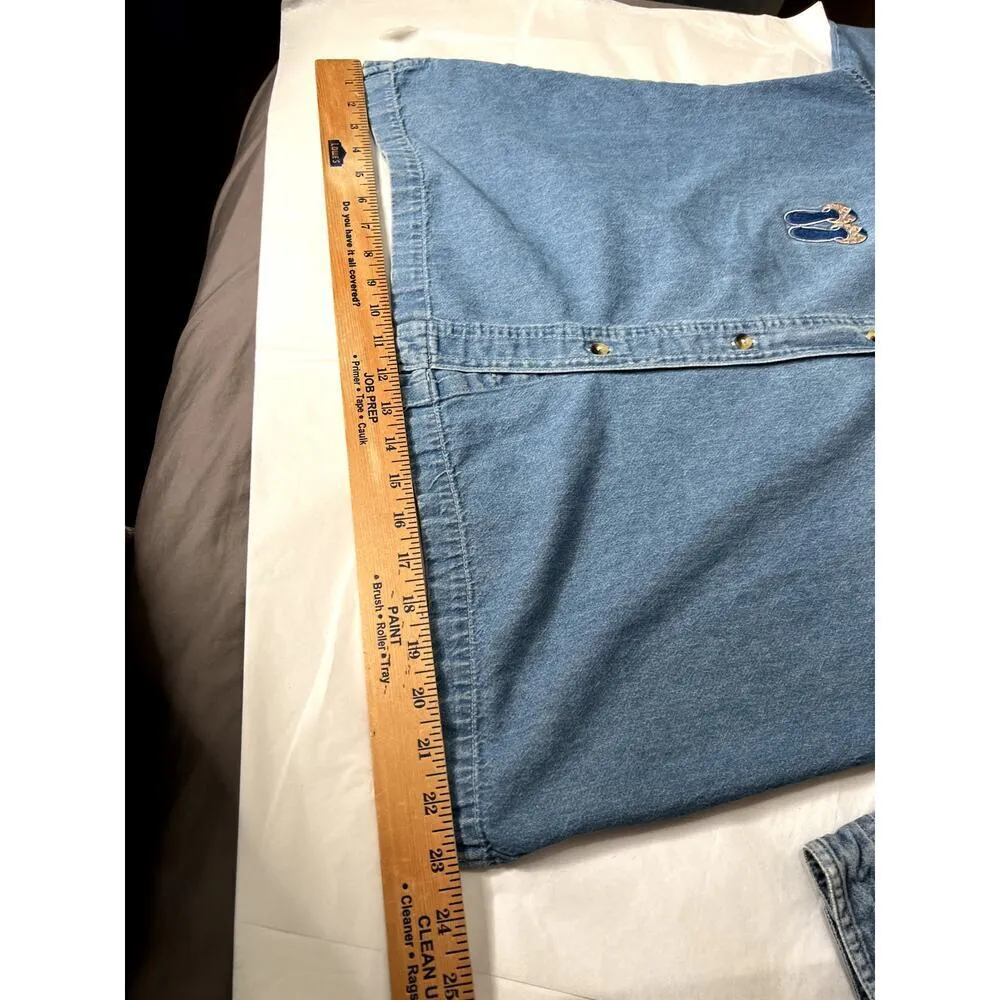 Vintage Luna Pier women's size large denim shirt with shoes button - Image 6