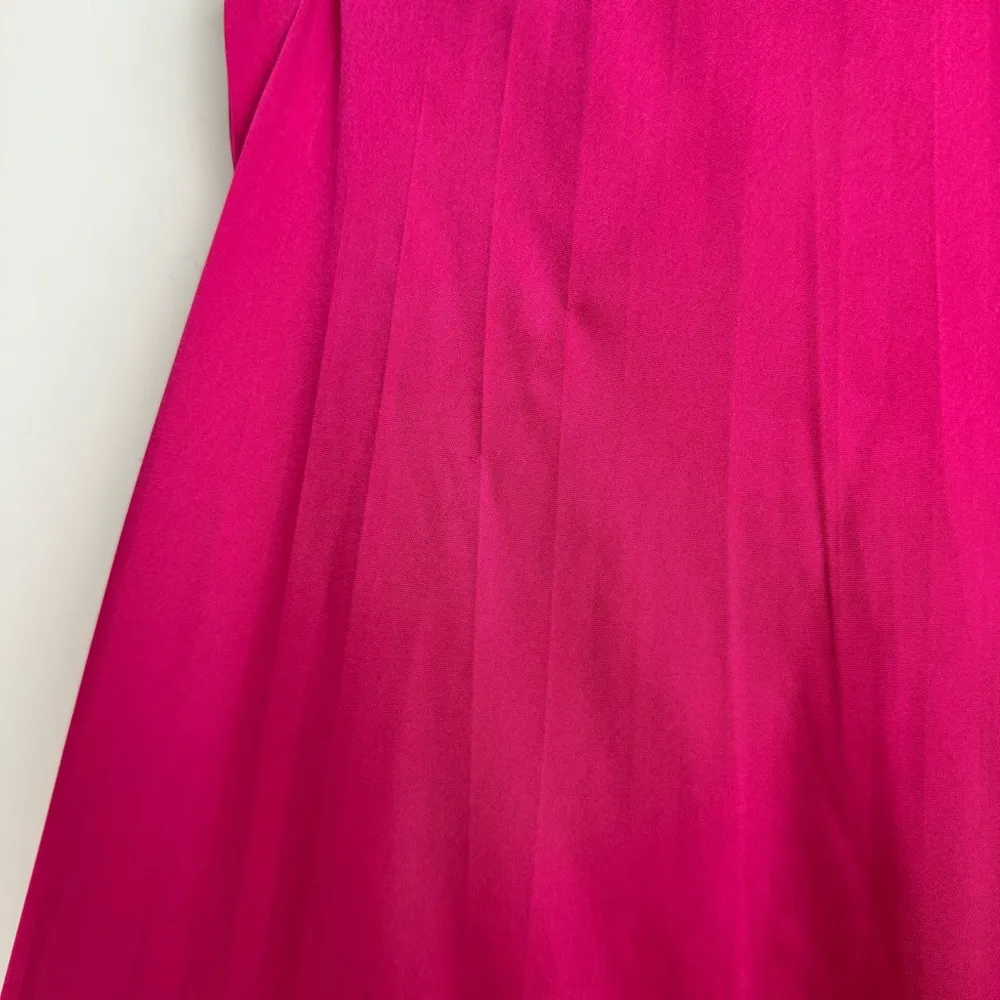 J. Crew Satin Pleated Midi Skirt Sz XS Bright Barbie Pink - Image 15