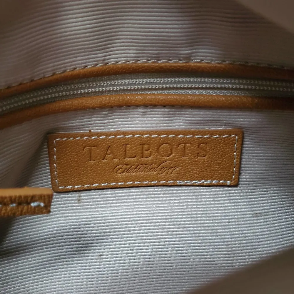 Talbots Brown Leather Zipper Closure Clutch - Image 7
