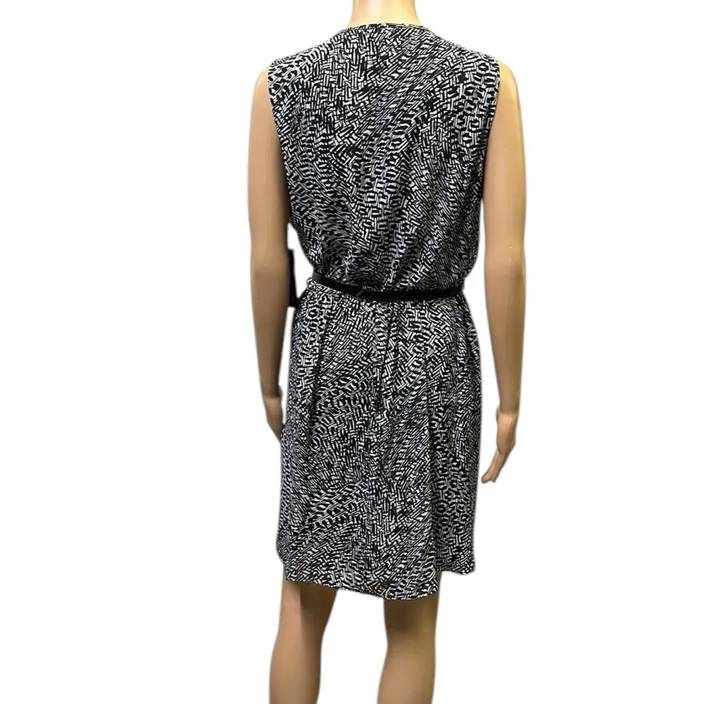 AB Studio Chiffon Belted Layered Ruffle Wrap Look Sleeveless Dress Womens XL - Image 3