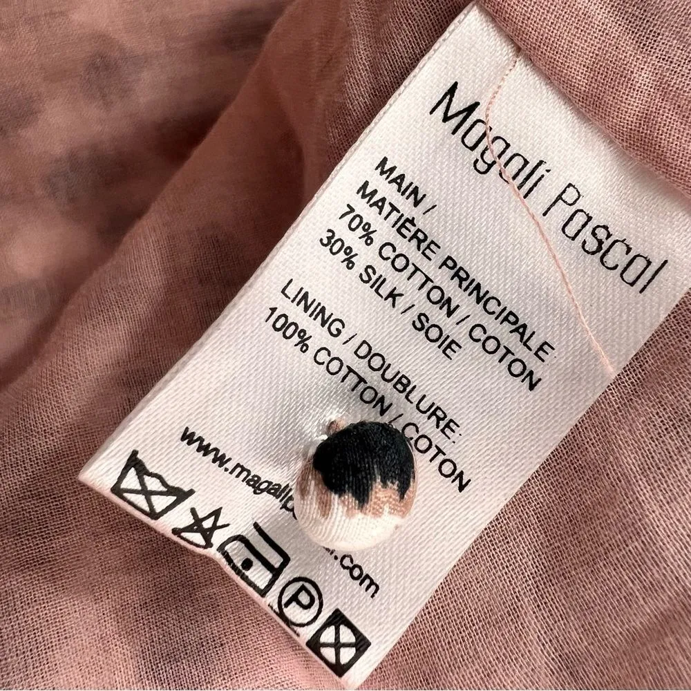 MagaliāPascal Anthropologie Silk Blend Petal Puff Sleeve Dress Pink Size XS - Image 7